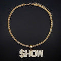 World Show Dollar RHinestone Chain Necklace