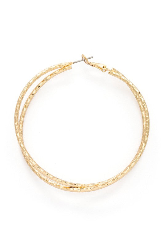 Textured Double Hoop Earrings