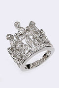 Statement Cubic Zirconia Crown Ring Trendy Fashion Jewelry Accessory