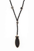 Statement Crystal Pendant Beaded Long Necklace Set – Stylish Layered Jewelry