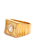 Ionic Gold Ring with CZ Stone – Stylish Fashion Jewelry