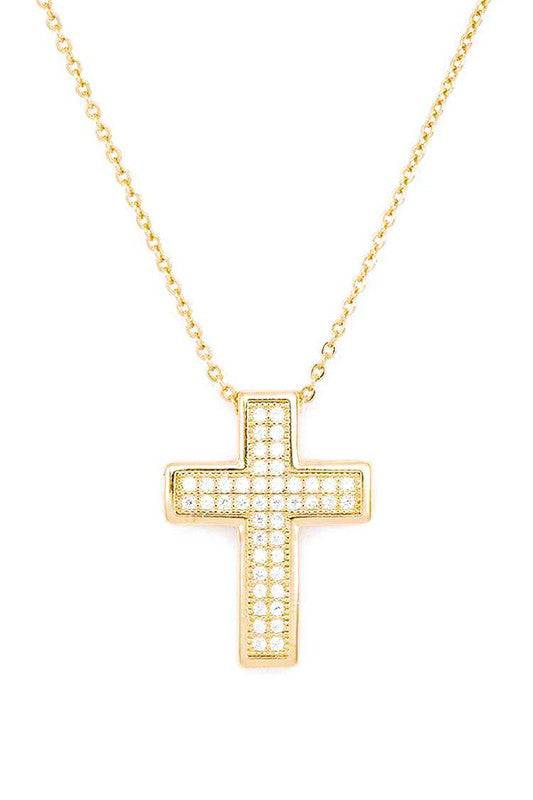 Cross CZ Pendant Necklace