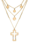 Layered Cross Pendant Necklace Stylish Statement Jewelry