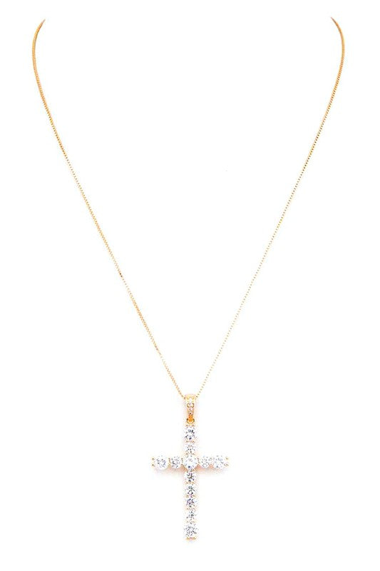Cross Pendant Necklace CZ Stylish Fashion Jewelry Accessory