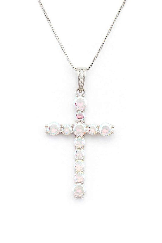 Cross Pendant Necklace CZ Stylish Fashion Jewelry Accessory