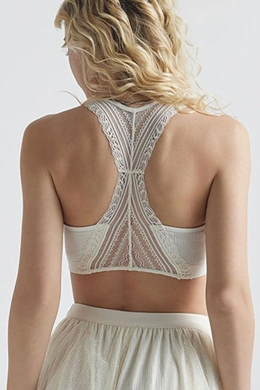 Seamless Lace Racerback Padded knit Bralette