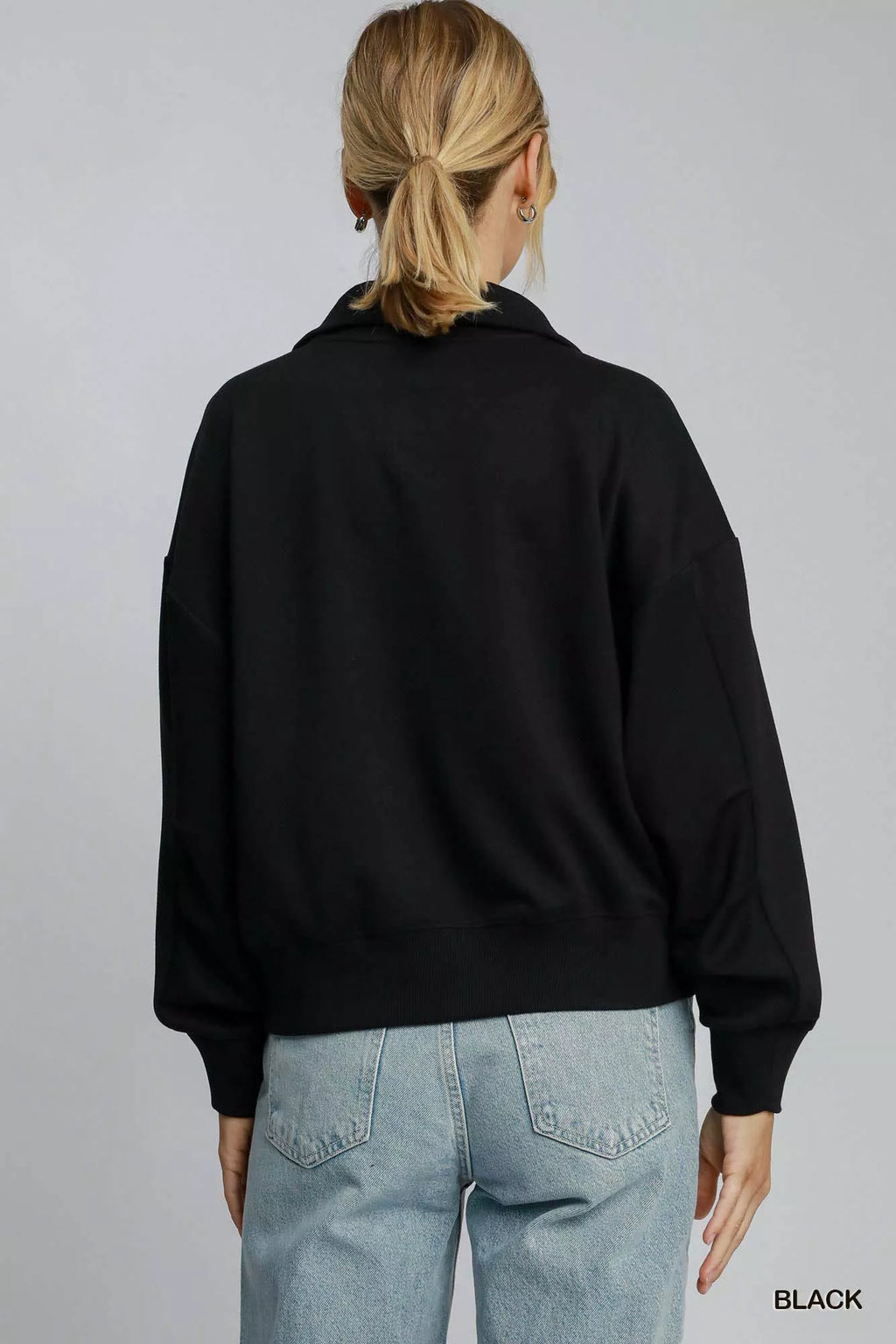 Half Zip Drop Shoulder Sweatshirt