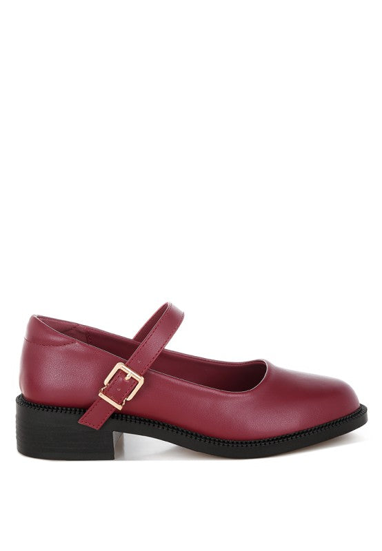 Ejeta  Faux Leather Mary Jane Shoes