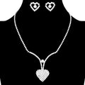 Big Heart Dangle Rhinestone Necklace Set