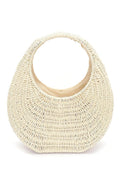 Faux Straw Wicker Moon Bag