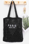 Fashion Handbag Paris Open Crochet Straw Summer Tote Stylish Chic Tote Bag