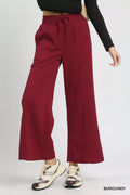Cable Knit Textured Wide Leg Pants