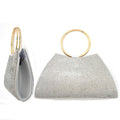 Sophisticated Trapezoid Round Handle Clutch Bag