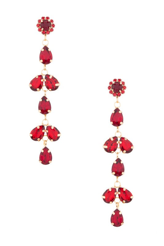 Crystal Long Drop Statement Earrings – Stylish Fashion Jewelry