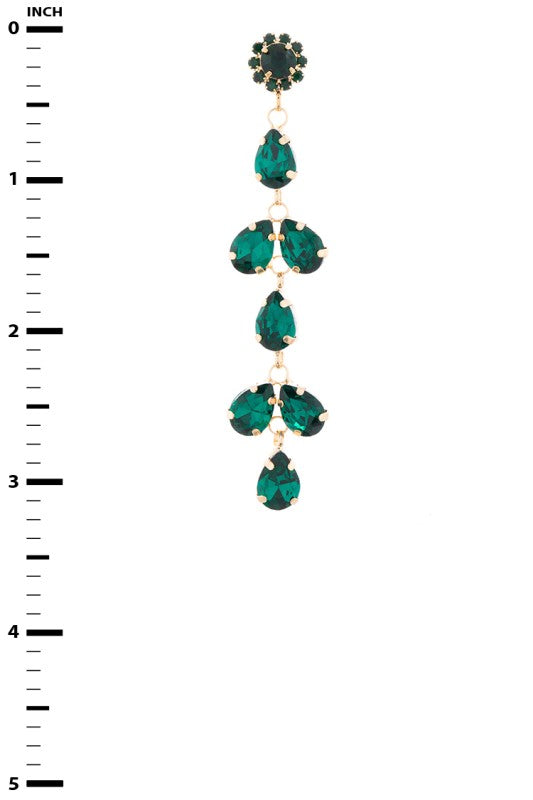 Crystal Long Drop Statement Earrings – Stylish Fashion Jewelry