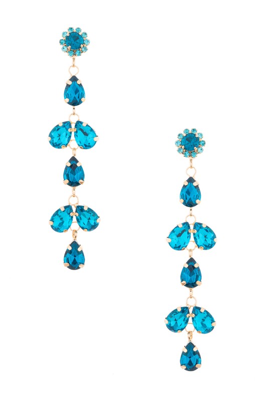 Crystal Long Drop Statement Earrings – Stylish Fashion Jewelry