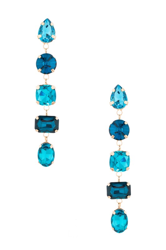 Long Drop Crystal Chandelier Earrings Stylish Statement Jewelry