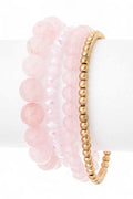 Stretch Semi Precious Beads Bracelets Set – Trendy Layered Jewelry Accessories