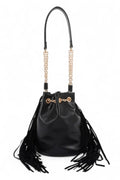 Boho Bucket Bag with Fringe Accent – Trendy Fashion Handbag