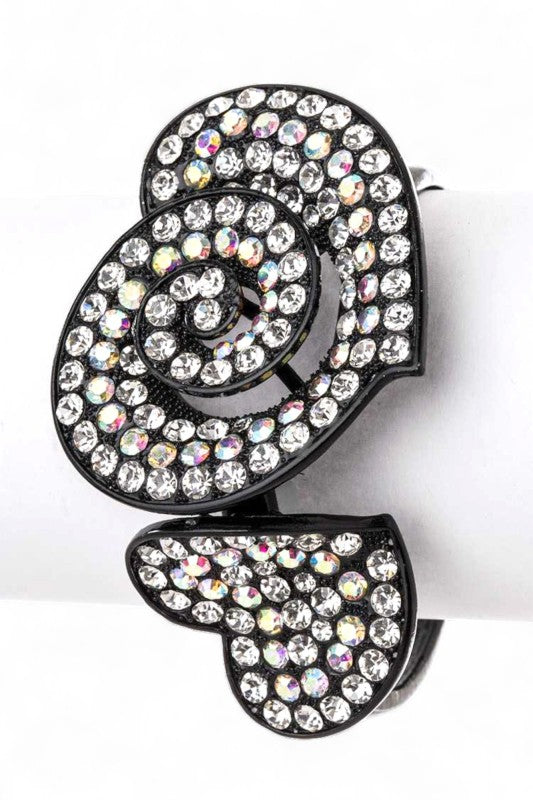Statement Crystal Flower Bangle Stylish Fashion Jewelry Accessory