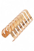 Oversized Chevron Cutout Statement Cuff Bracelet Stylish Chic Jewelry