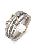 Magnetic Bracelet with Heart Charm Mix Media – Trendy Fashion Jewelry Accessory