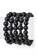 Pearl Stretch Bracelet Set 5 Strands 10MM Layered Chic Jewelry