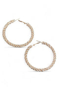 Rhinestone Hoop Earrings 60MM Wrap Around Statement Jewelry