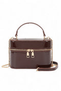 Convertible Top Handle Patent Finish Fashion Handbag Stylish Vanity Bag