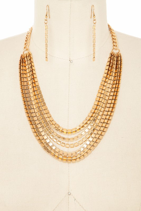 Statement Layered Chain Necklace Set – Trendy Stylish Jewelry Accessory