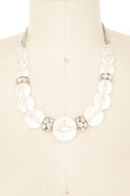 Statement Collar Necklace with Clear Resin Beads – Trendy Fashion Jewelry