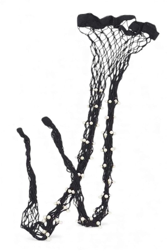 Pearl Accent Fishnet Stocking