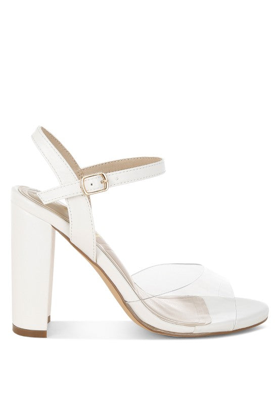 Perta Clear Strap Block Heel Sandals