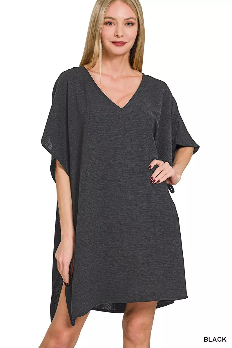 Woven Airflow Tie Side Cover Up
