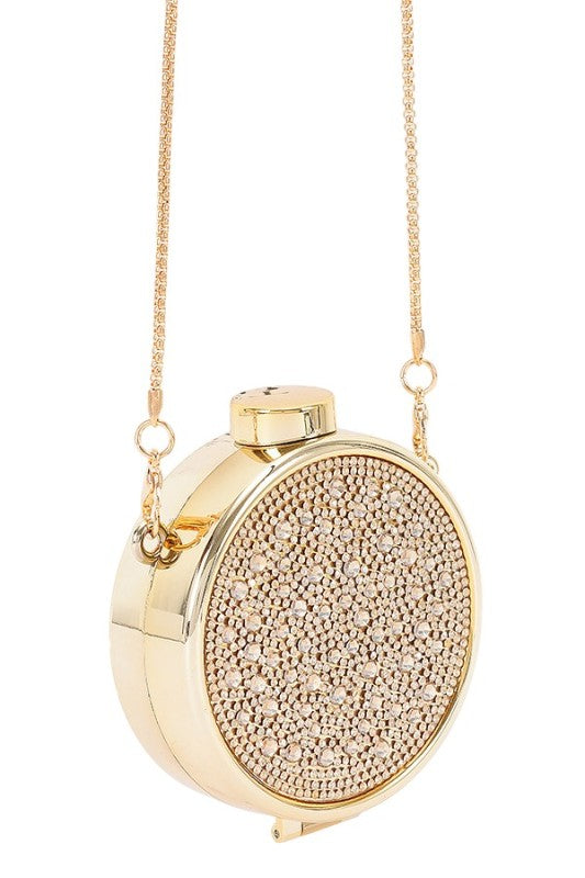 Mini Bejeweled Rhinestone Mirror Swing Bag