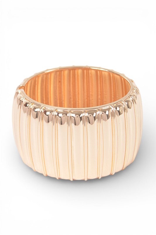 Hinged Bangle Bracelet Textured Stylish Statement Jewelry