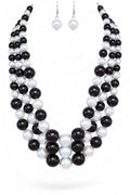 Layered Pearl Statement Necklace Set – Trendy Chic Jewelry Accessory