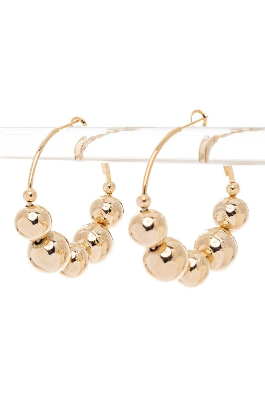 Hoop Earrings with Shiny Beads – Trendy Statement Jewelry