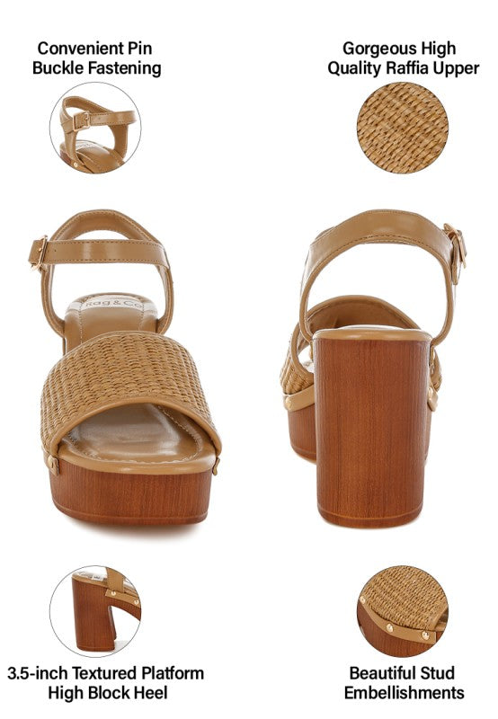 Mazaro Raffia Chunky Sandals