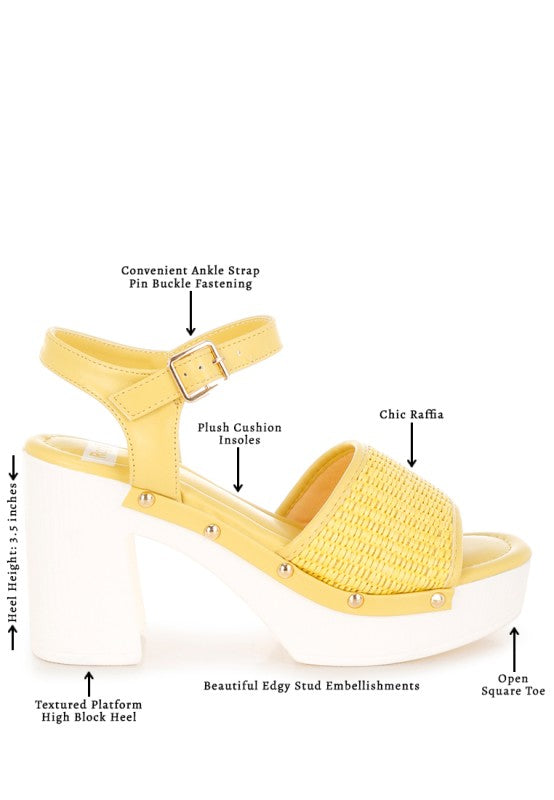 Mazaro Raffia Chunky Sandals