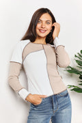I am a Fashion Junky Color Block Exposed Seam Top