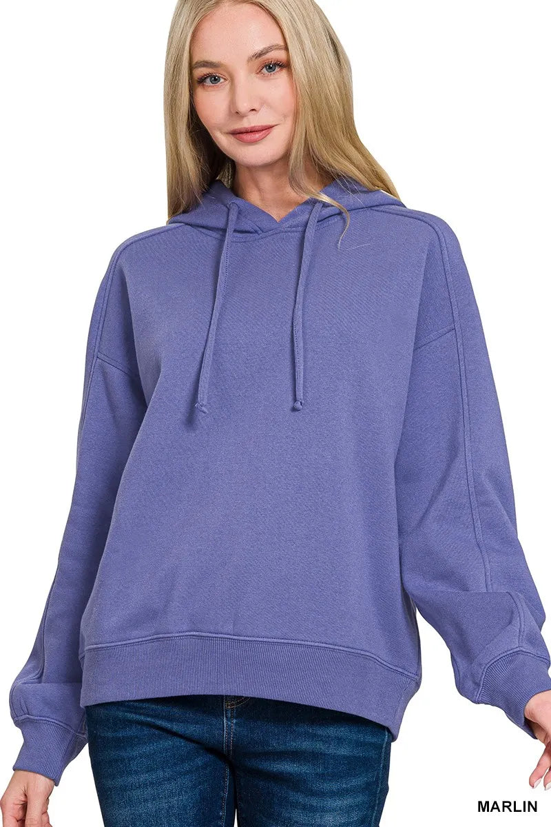 Drawstring Relaxed Fit Fleece Hoodie