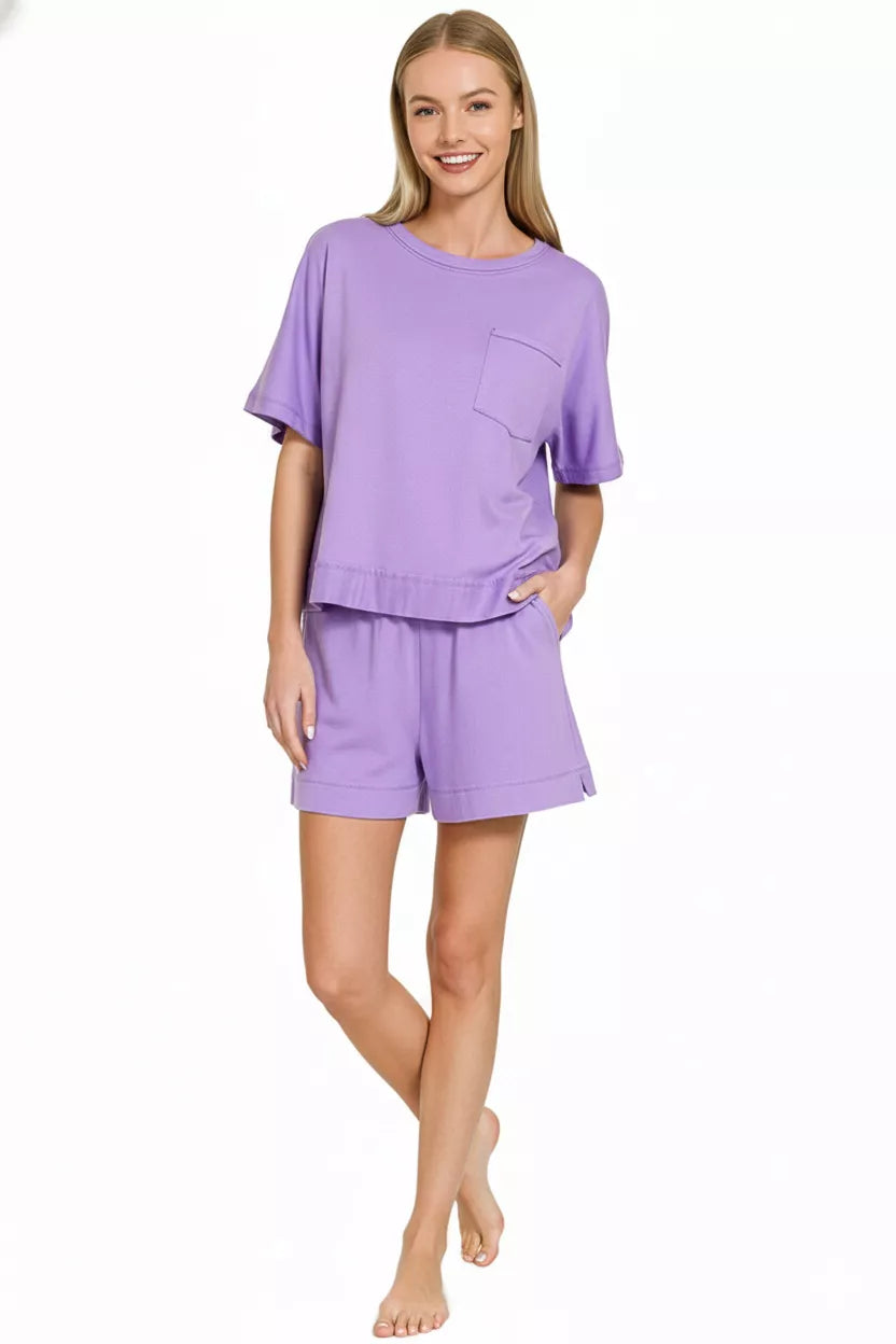 Exposed Seam Boxy Top & Shorts Set