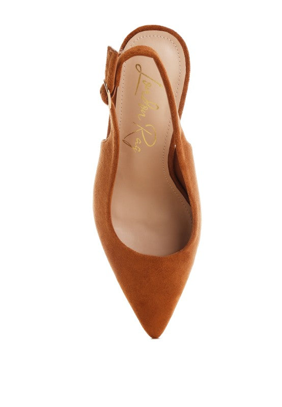Theobs Soft Microfiber Pointed Toe Slingbacks