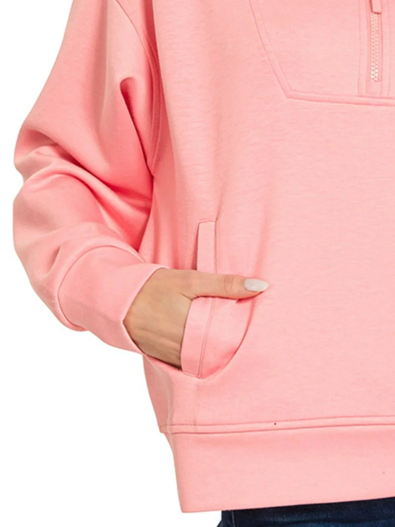 Scuba Half Zip Sweatshirt with Pockets