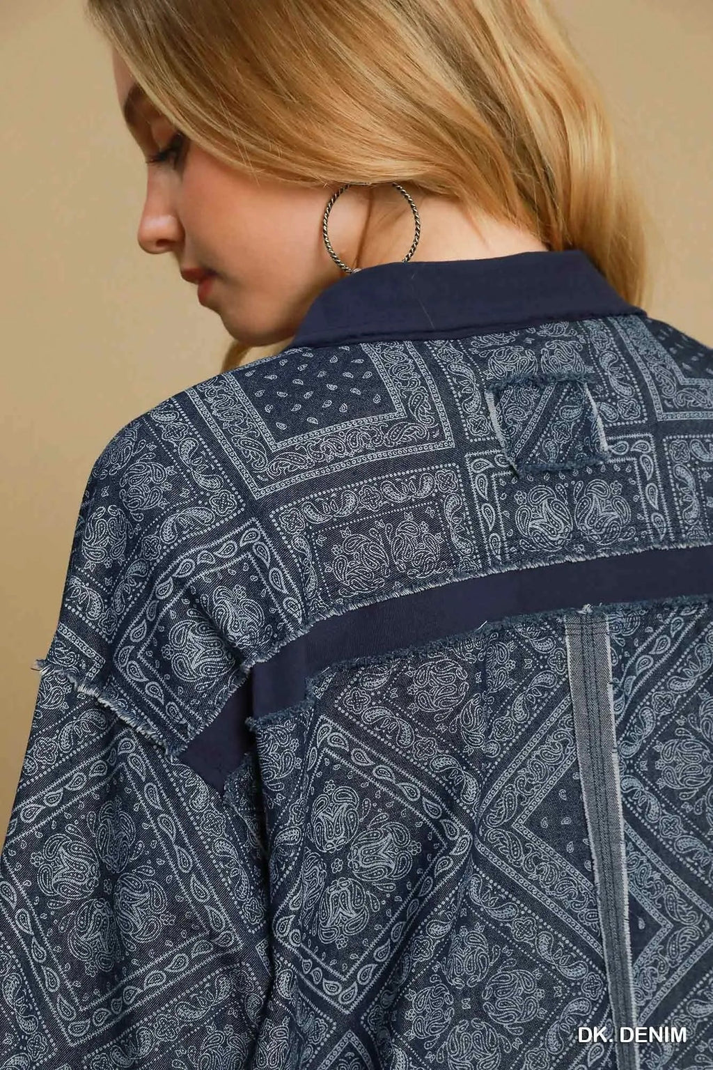 Paisley Print Denim Shirt Jacket