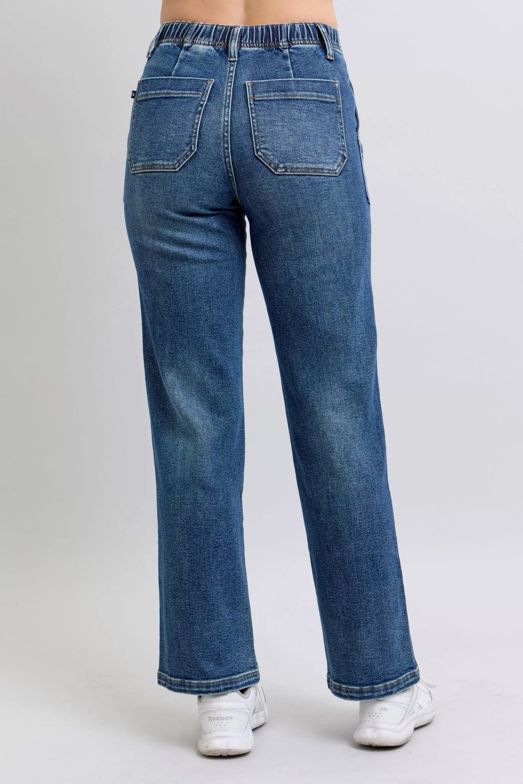 Drawstring Straight Jeans with Pockets