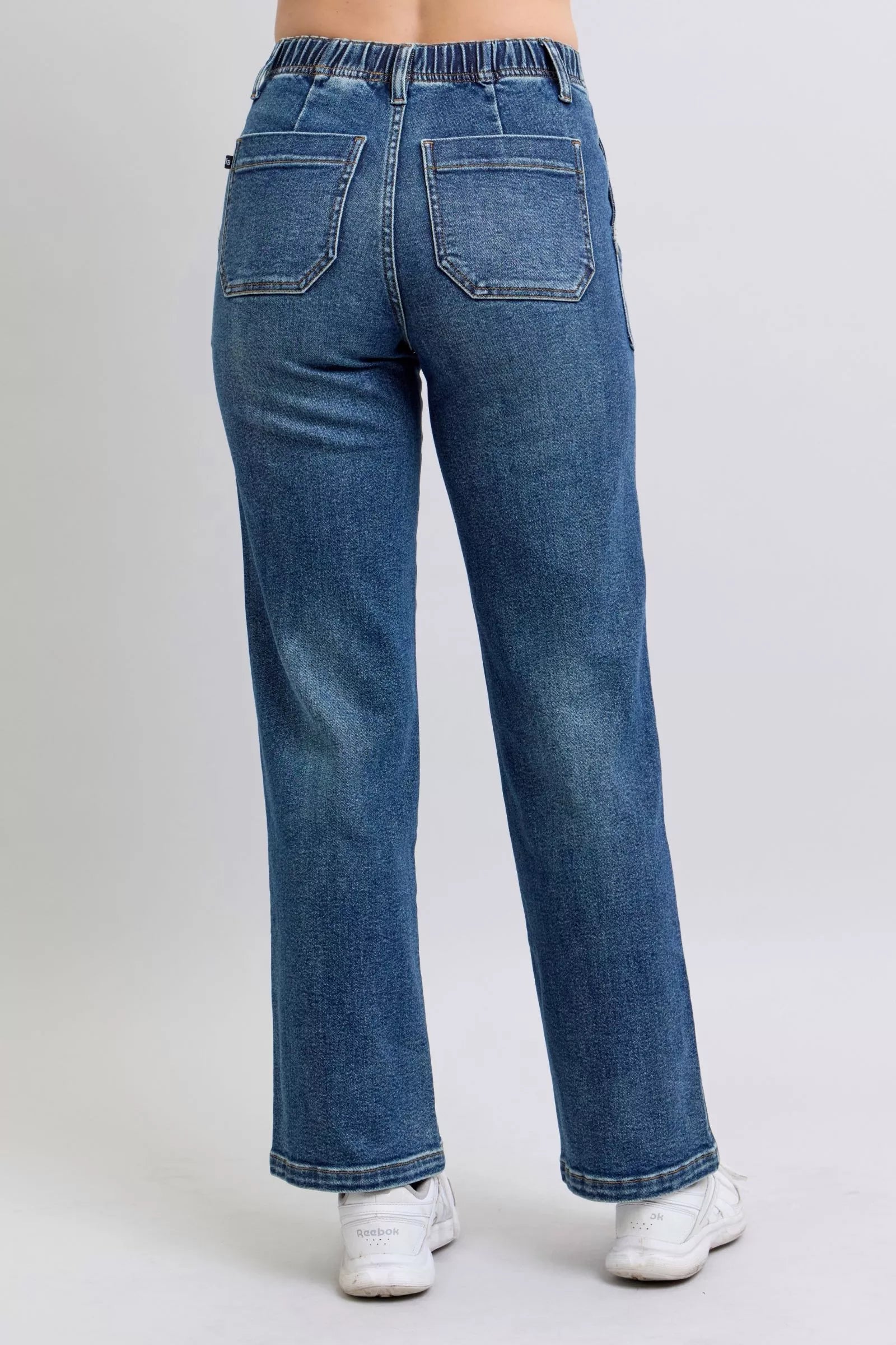 Drawstring Straight Jeans with Pockets