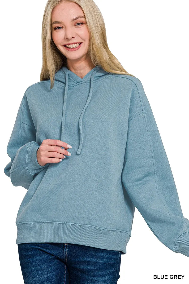 Drawstring Relaxed Fit Fleece Hoodie