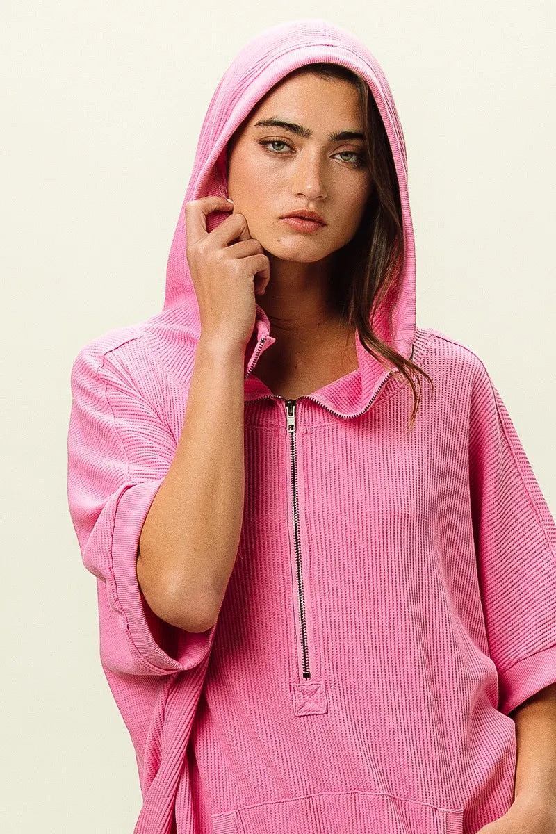 Vintage Washed Waffle Thermal Hoodie
